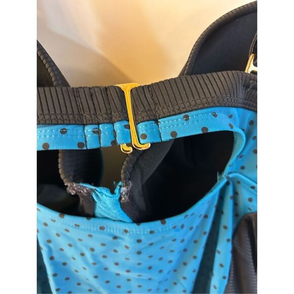 Terra & Sky bathing suit 1x (16-18w) rn52469 turquoise and black dots underwire - Picture 4 of 7